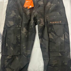 YoungLA Men's Cargo Pants - Dark Camo